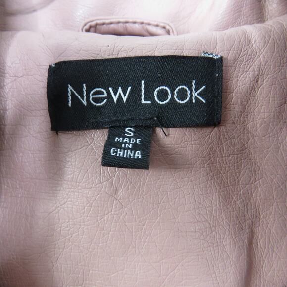 Urban Outfitters New Look Y2k Pink Leather Jacket Small - Picture 8 of 9